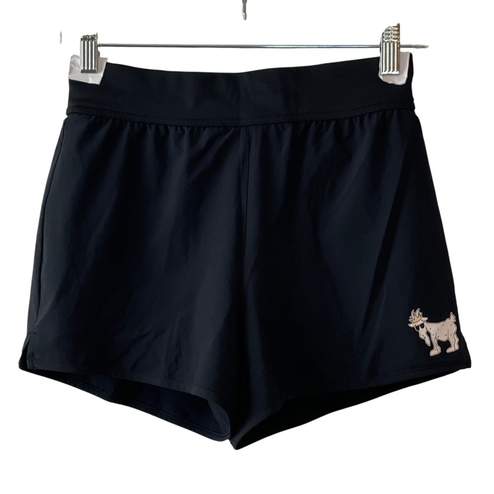 GOAT USA Athletic Shorts Kids YXL Black Liner Zipper Pocket Sporty Gym New
